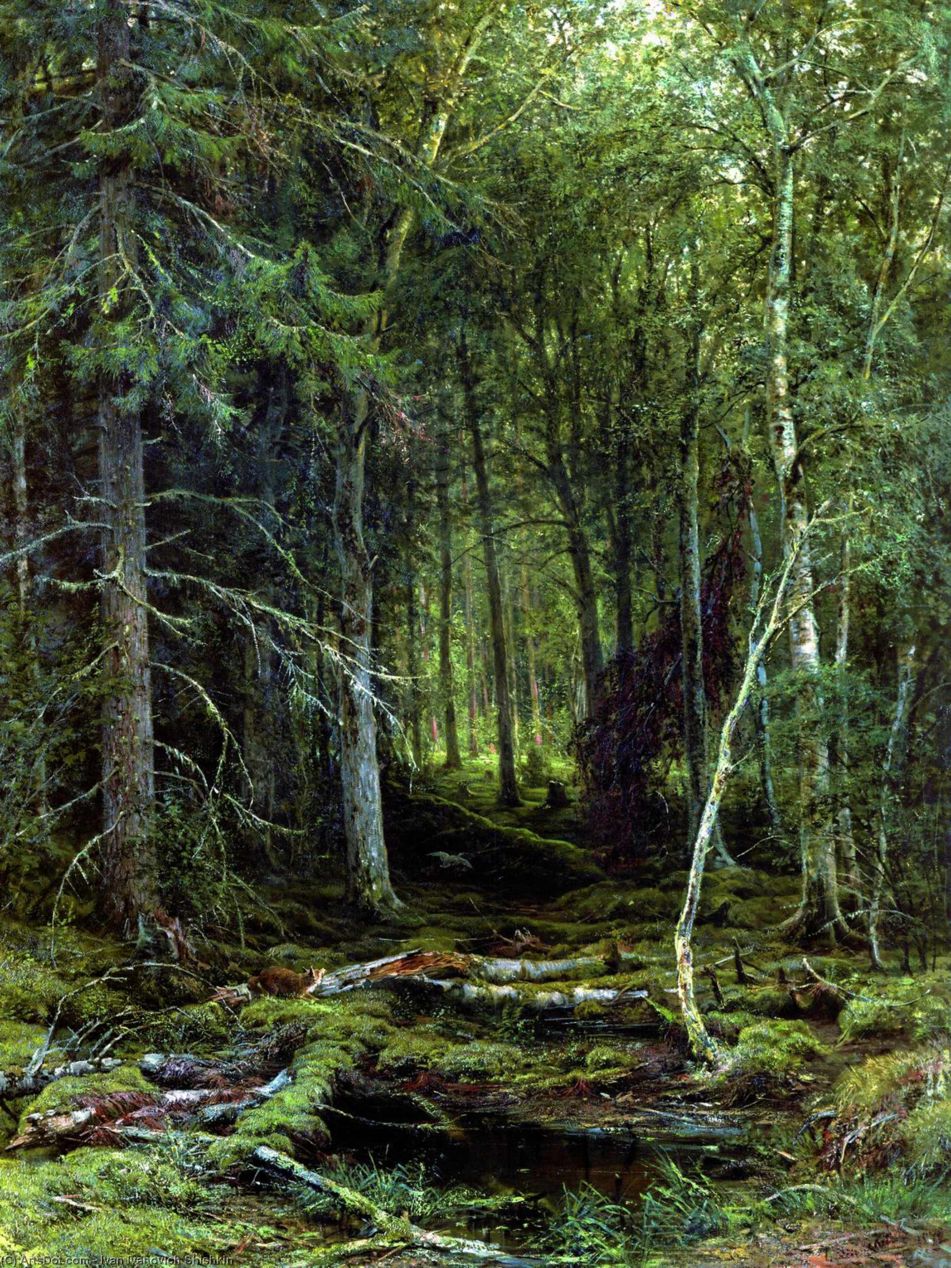 Wikioo.org - The Encyclopedia of Fine Arts - Painting, Artwork by Ivan Ivanovich Shishkin - Backwoods