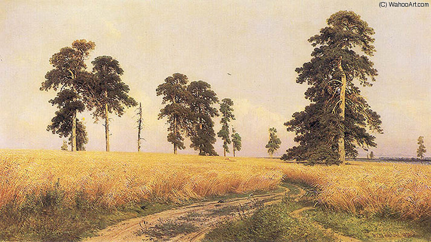 Wikioo.org - The Encyclopedia of Fine Arts - Painting, Artwork by Ivan Ivanovich Shishkin - The rye field