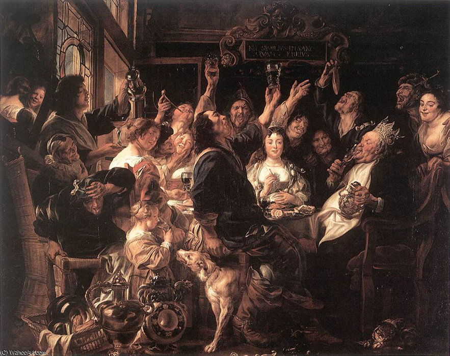 Wikioo.org - The Encyclopedia of Fine Arts - Painting, Artwork by Jacob Jordaens - The Bean King