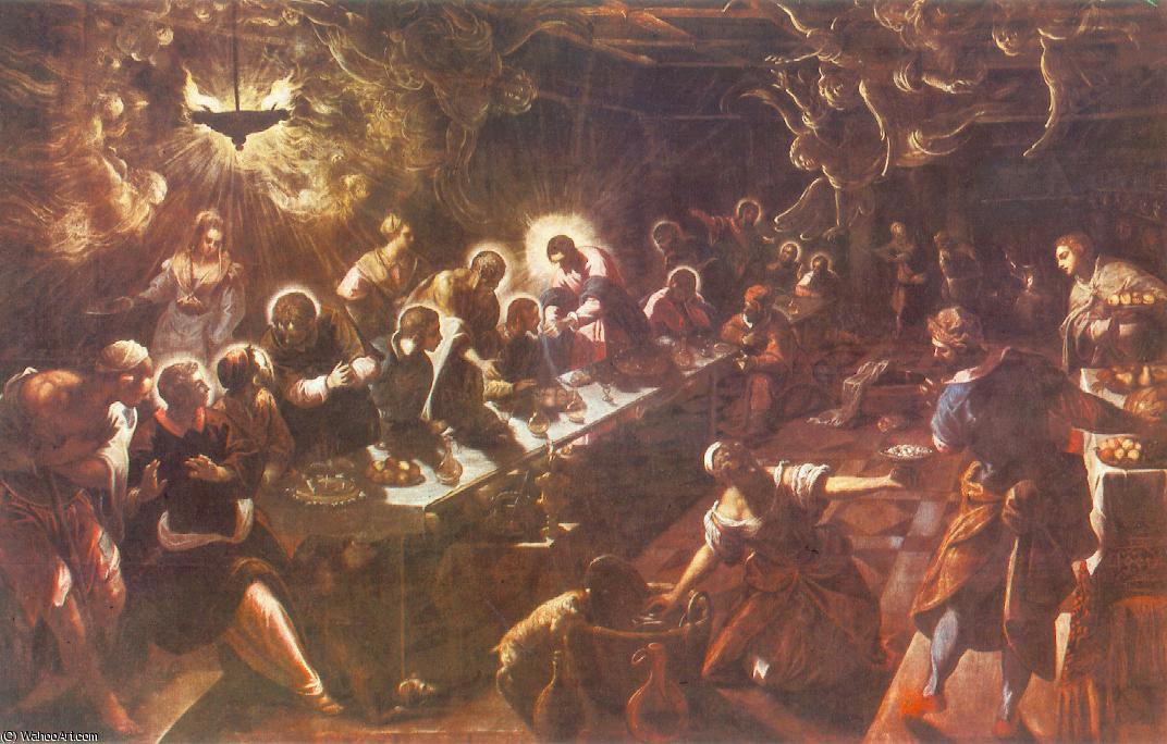 Wikioo.org - The Encyclopedia of Fine Arts - Painting, Artwork by Tintoretto (Jacopo Comin) - The Last Supper