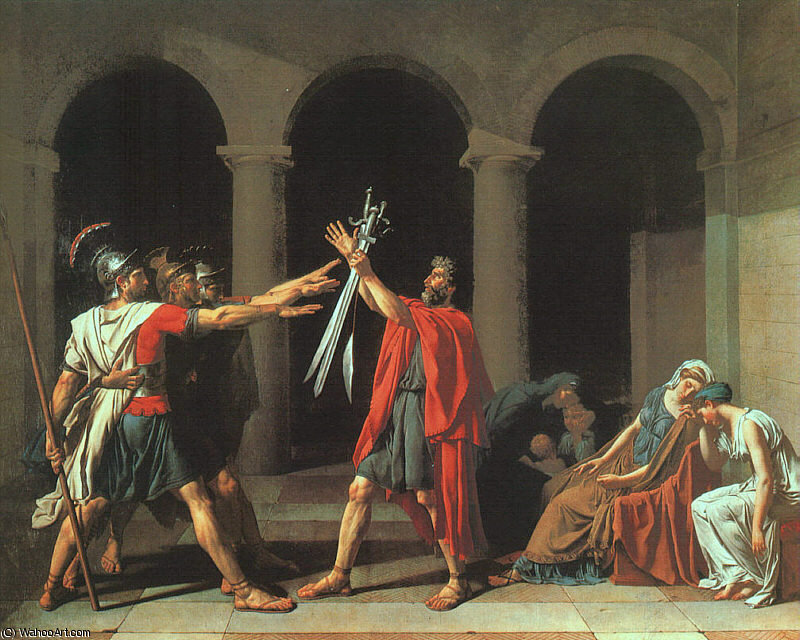 Wikioo.org – L'Encyclopédie des Beaux Arts - Peinture, Oeuvre de Jacques Louis David - Le Serment des Horaces