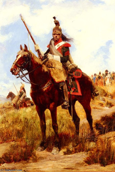 Wikioo.org - The Encyclopedia of Fine Arts - Painting, Artwork by Édouard Detaille (Jean-Baptiste Édouard Detaille) - Artilleur a cheval