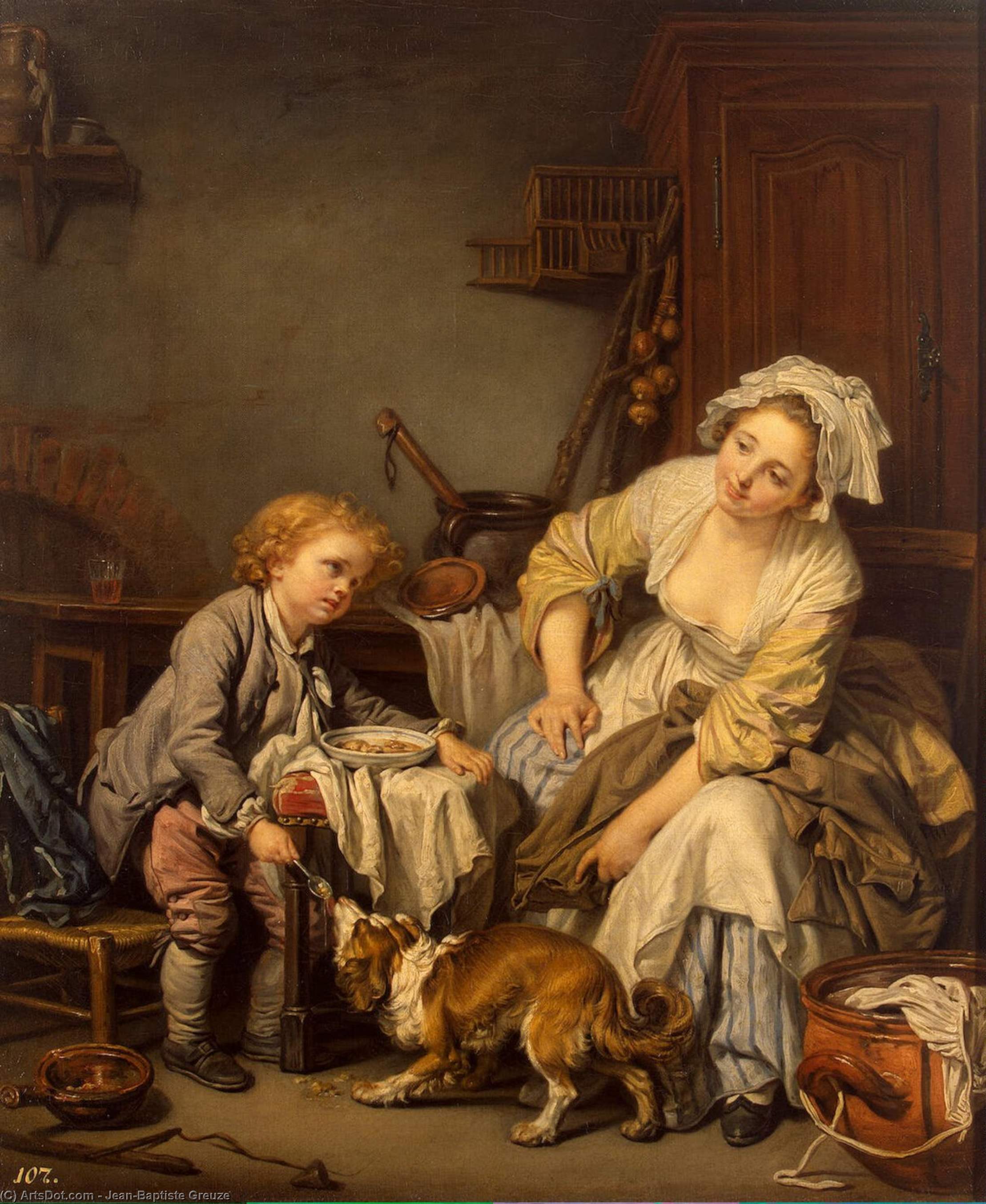 Wikioo.org - สารานุกรมวิจิตรศิลป์ - จิตรกรรม Jean-Baptiste Greuze - The Spoiled Child