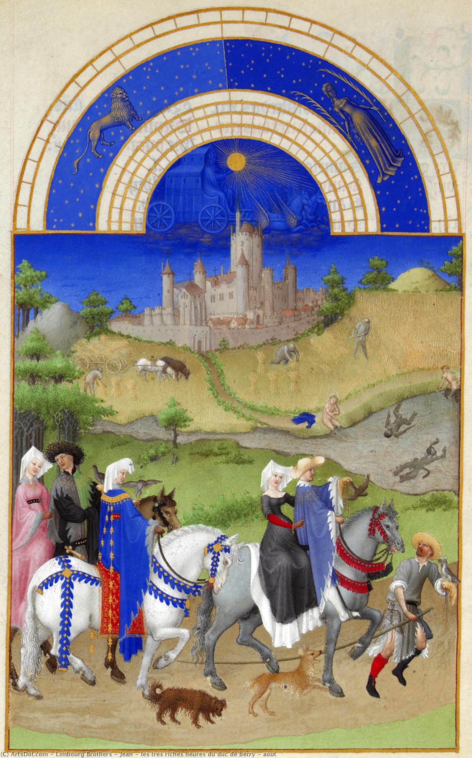 WikiOO.org - 百科事典 - 絵画、アートワーク Limbourg Brothers - ジャン - レス トレス富 ユール デュ 公爵 デ ベリー - aoutは