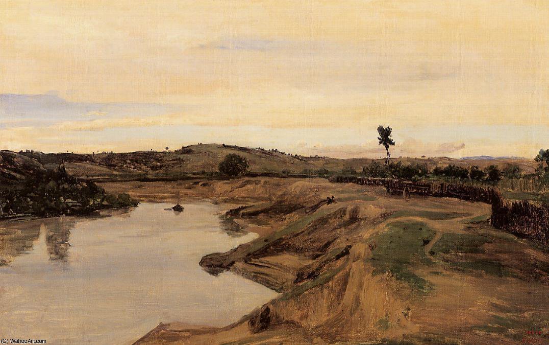 WikiOO.org - Enciklopedija dailės - Tapyba, meno kuriniai Jean Baptiste Camille Corot - The Poussin Promenade aka Roman Campagna