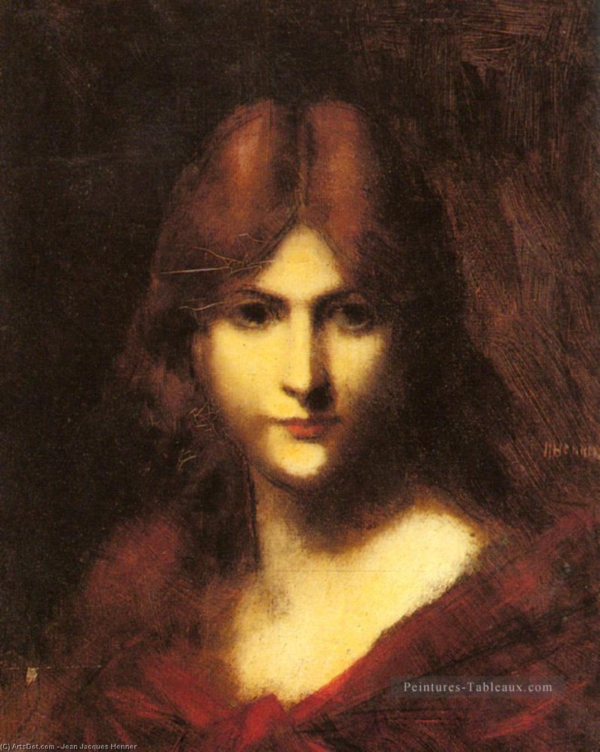 WikiOO.org - Enciklopedija dailės - Tapyba, meno kuriniai Jean Jacques Henner - A Red haired Beauty