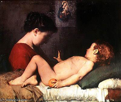 Wikioo.org - The Encyclopedia of Fine Arts - Painting, Artwork by Jean Jacques Henner - Le reveil de l enfant