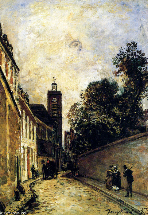 Wikioo.org - The Encyclopedia of Fine Arts - Painting, Artwork by Johan Barthold Jongkind - rue de l abbe de l epee and the church of saint james