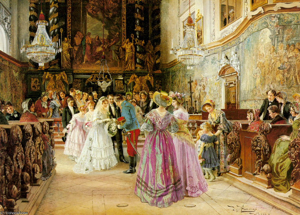 Wikioo.org - The Encyclopedia of Fine Arts - Painting, Artwork by Johann Hamza - The wedding