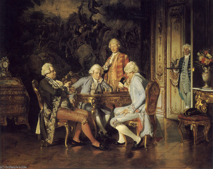 Wikioo.org - The Encyclopedia of Fine Arts - Painting, Artwork by Johann Hamza - The chess players
