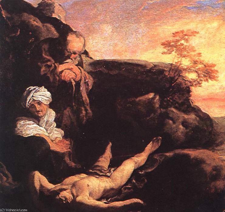WikiOO.org – 美術百科全書 - 繪畫，作品 Johann Liss - 亚伯哀悼他的父母