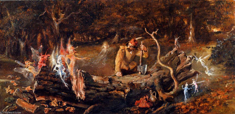 Wikioo.org - The Encyclopedia of Fine Arts - Painting, Artwork by John Anster Fitzgerald - The woodcutters misfortune