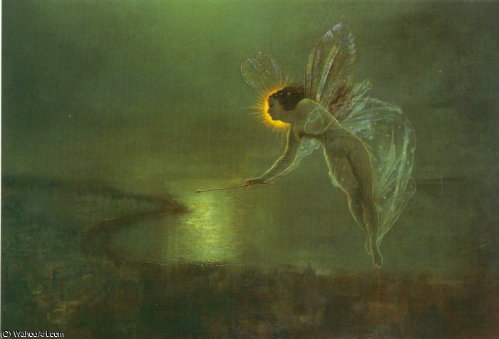WikiOO.org - Encyclopedia of Fine Arts - Maľba, Artwork John Atkinson Grimshaw - Spirit of the Night AMK