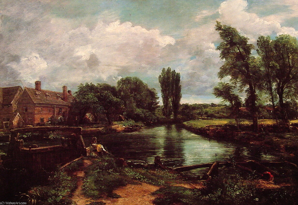 WikiOO.org - אנציקלופדיה לאמנויות יפות - ציור, יצירות אמנות John Constable - A_Water-Mill