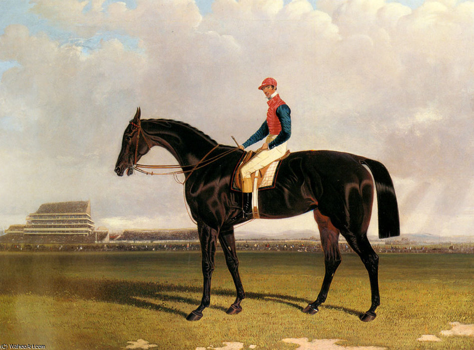 Wikioo.org - The Encyclopedia of Fine Arts - Painting, Artwork by John Frederick Herring Senior - lord chesterfields industry with william scott up at epsom