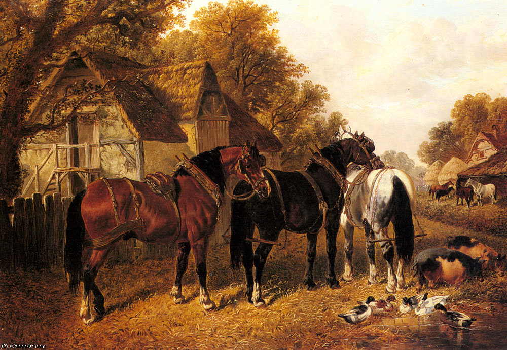 Wikioo.org - The Encyclopedia of Fine Arts - Painting, Artwork by John Frederick Herring Junior - an english homestead