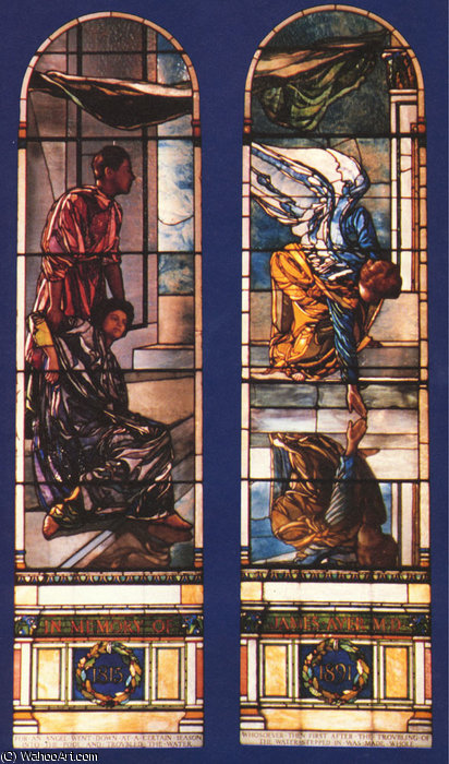 Wikioo.org - สารานุกรมวิจิตรศิลป์ - จิตรกรรม John La Farge - Angel at the Healing Waters of Bethesda