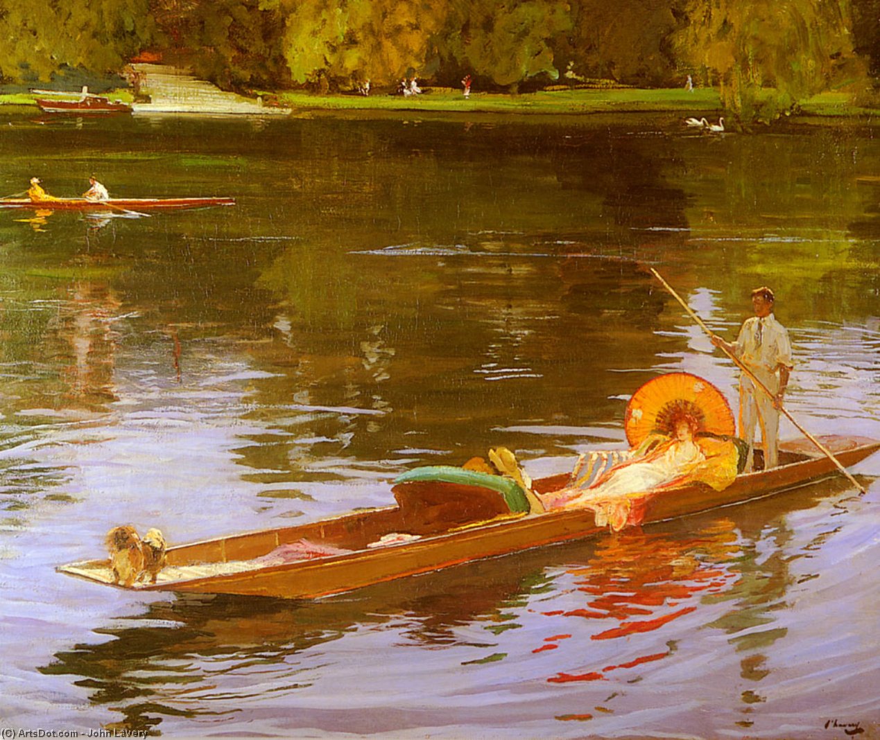 WikiOO.org - Encyclopedia of Fine Arts - Schilderen, Artwork John Lavery - boating on the thames