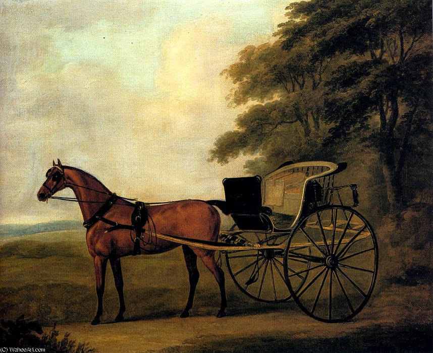 Wikioo.org - The Encyclopedia of Fine Arts - Painting, Artwork by John Nost Sartorius - A horse and carriage in a landscape