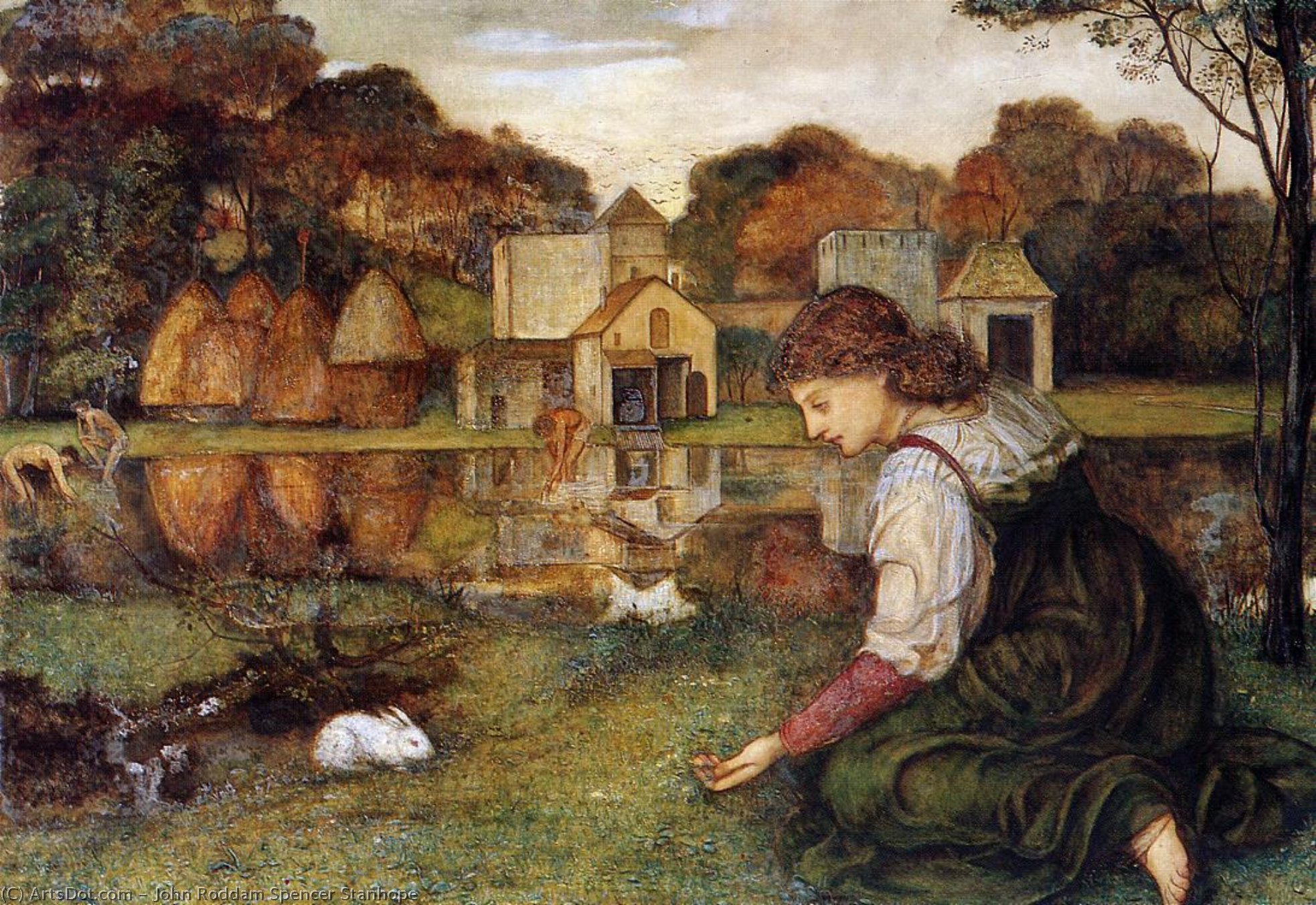 Wikioo.org - The Encyclopedia of Fine Arts - Painting, Artwork by John Roddam Spencer Stanhope - The white rabbit