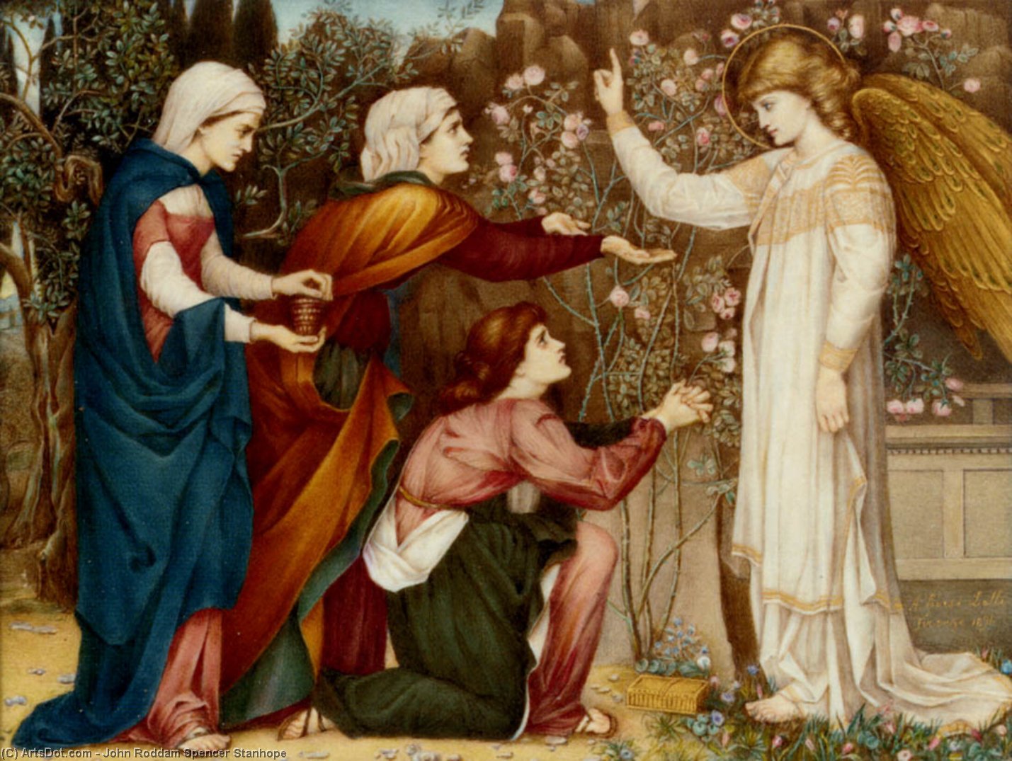 Wikioo.org - The Encyclopedia of Fine Arts - Painting, Artwork by John Roddam Spencer Stanhope - Why seek ye the living among the dead