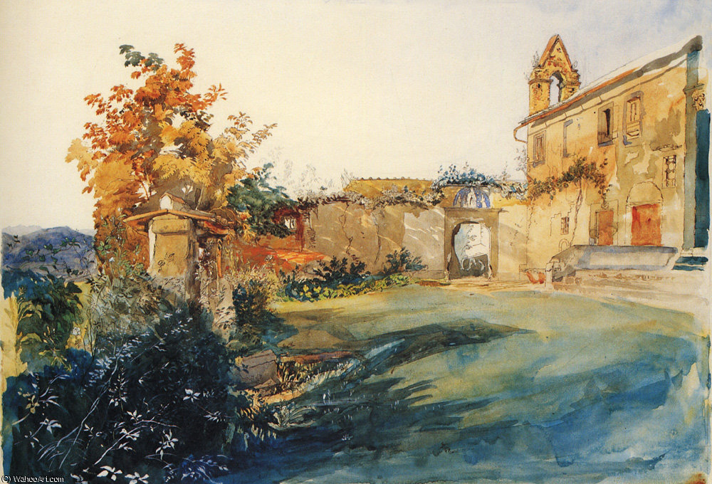 Wikioo.org - The Encyclopedia of Fine Arts - Painting, Artwork by John Ruskin - The Garden of San Miniato near Florence