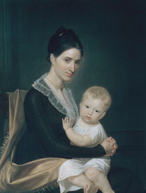 Wikioo.org - The Encyclopedia of Fine Arts - Painting, Artwork by John Vanderlyn - Mrs marinus willet and her son marinus jr