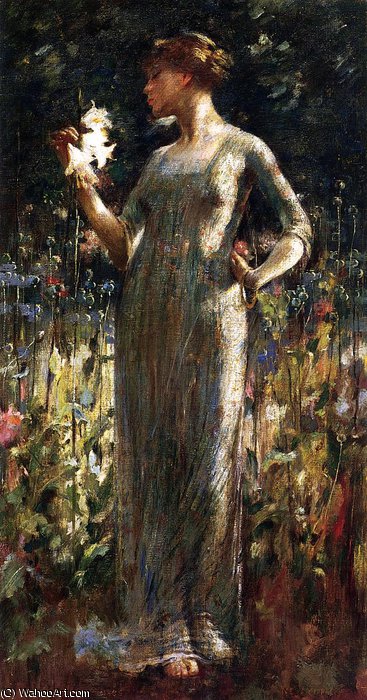 Wikioo.org – L'Encyclopédie des Beaux Arts - Peinture, Oeuvre de John White Alexander - A King-s Fille aka Girl with Lilies