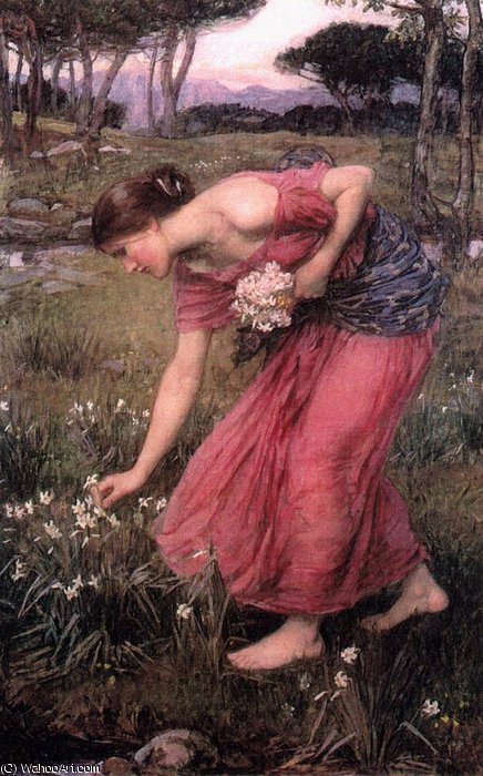 WikiOO.org - Encyclopedia of Fine Arts - Maľba, Artwork John William Waterhouse - Narcissus JW