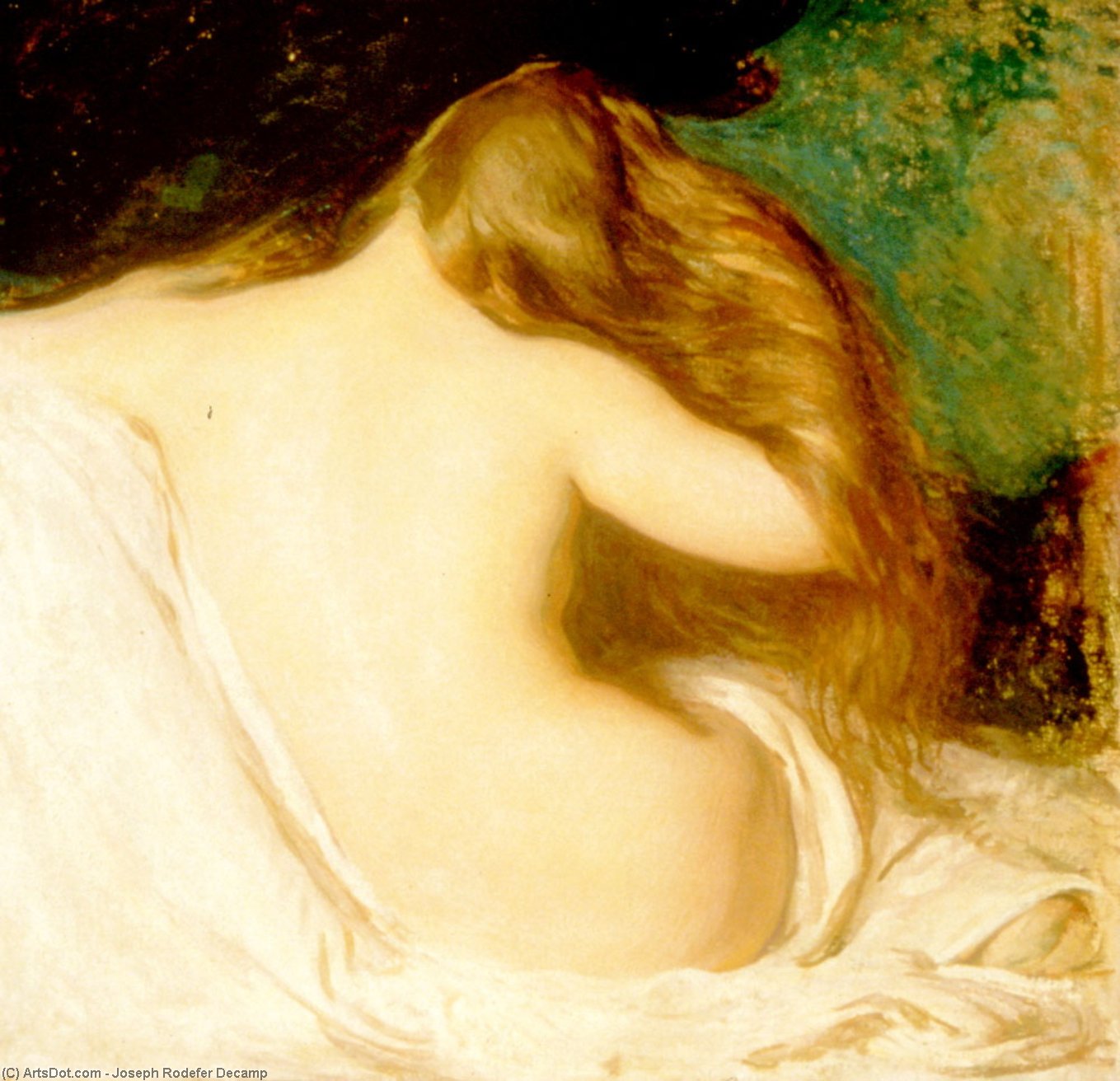 WikiOO.org - Enciclopedia of Fine Arts - Pictura, lucrări de artă Joseph Rodefer Decamp - R woman drying her hair