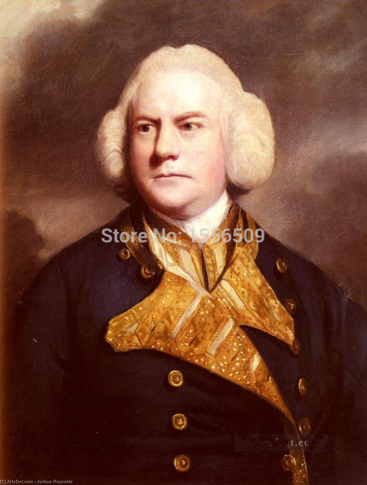 Wikioo.org – L'Enciclopedia delle Belle Arti - Pittura, Opere di Joshua Reynolds - ritratto ammiraglio tommaso cotes
