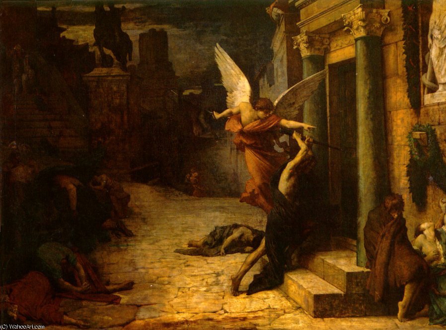 WikiOO.org - Enciklopedija dailės - Tapyba, meno kuriniai Jules Elie Delauney - The Plague of Rome