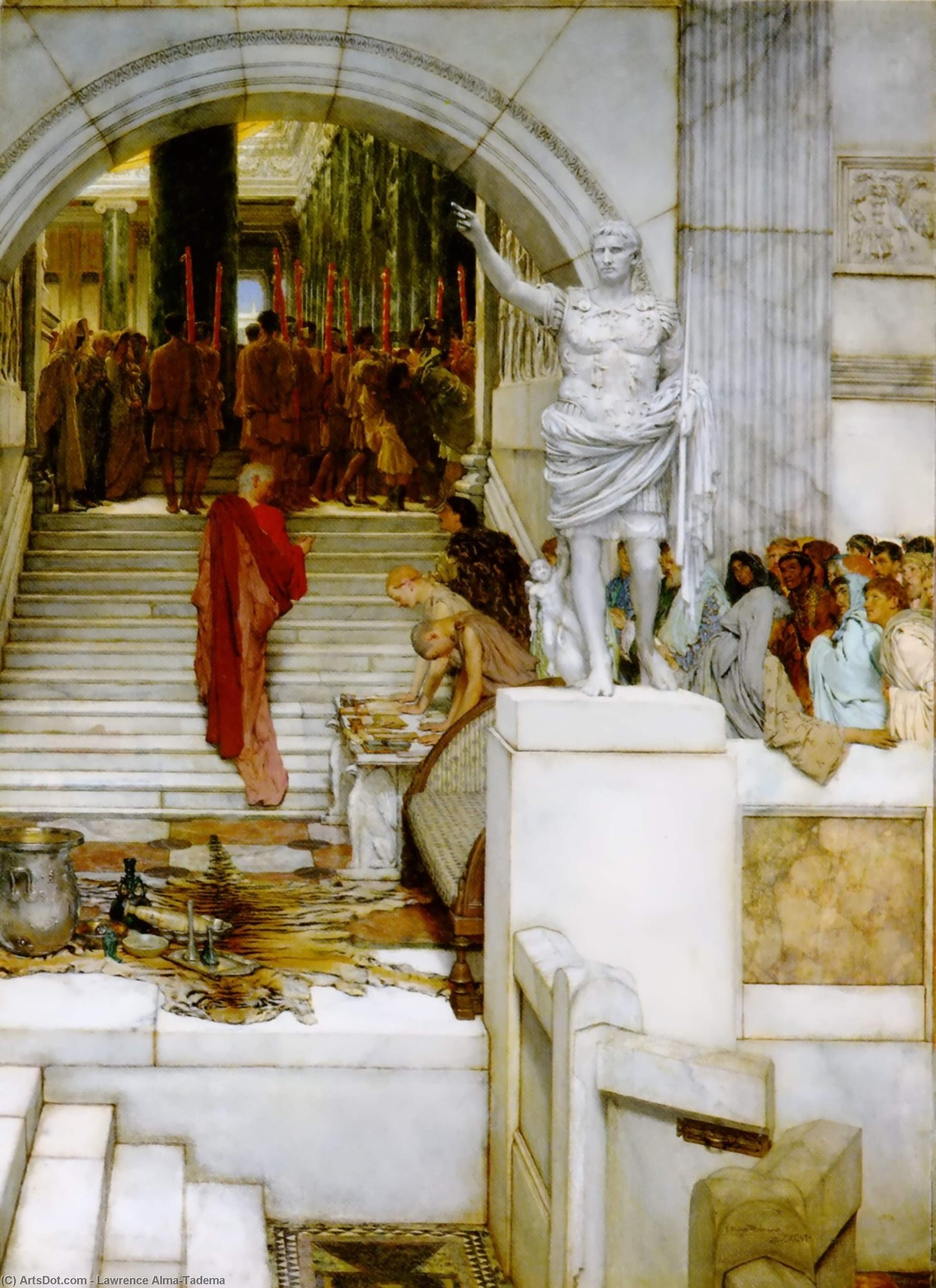 Wikioo.org - The Encyclopedia of Fine Arts - Painting, Artwork by Lawrence Alma-Tadema - After the audience