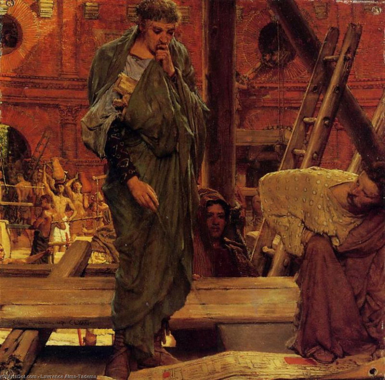 Wikioo.org - The Encyclopedia of Fine Arts - Painting, Artwork by Lawrence Alma-Tadema - Architecture in Ancient Rome