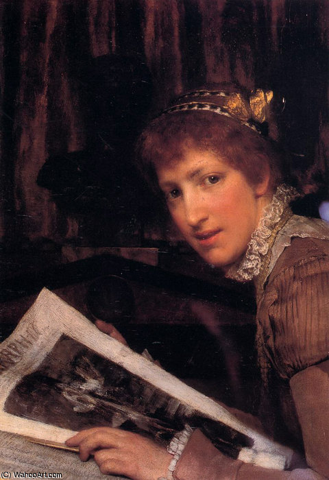 WikiOO.org - Εγκυκλοπαίδεια Καλών Τεχνών - Ζωγραφική, έργα τέχνης Lawrence Alma-Tadema - Interrupted