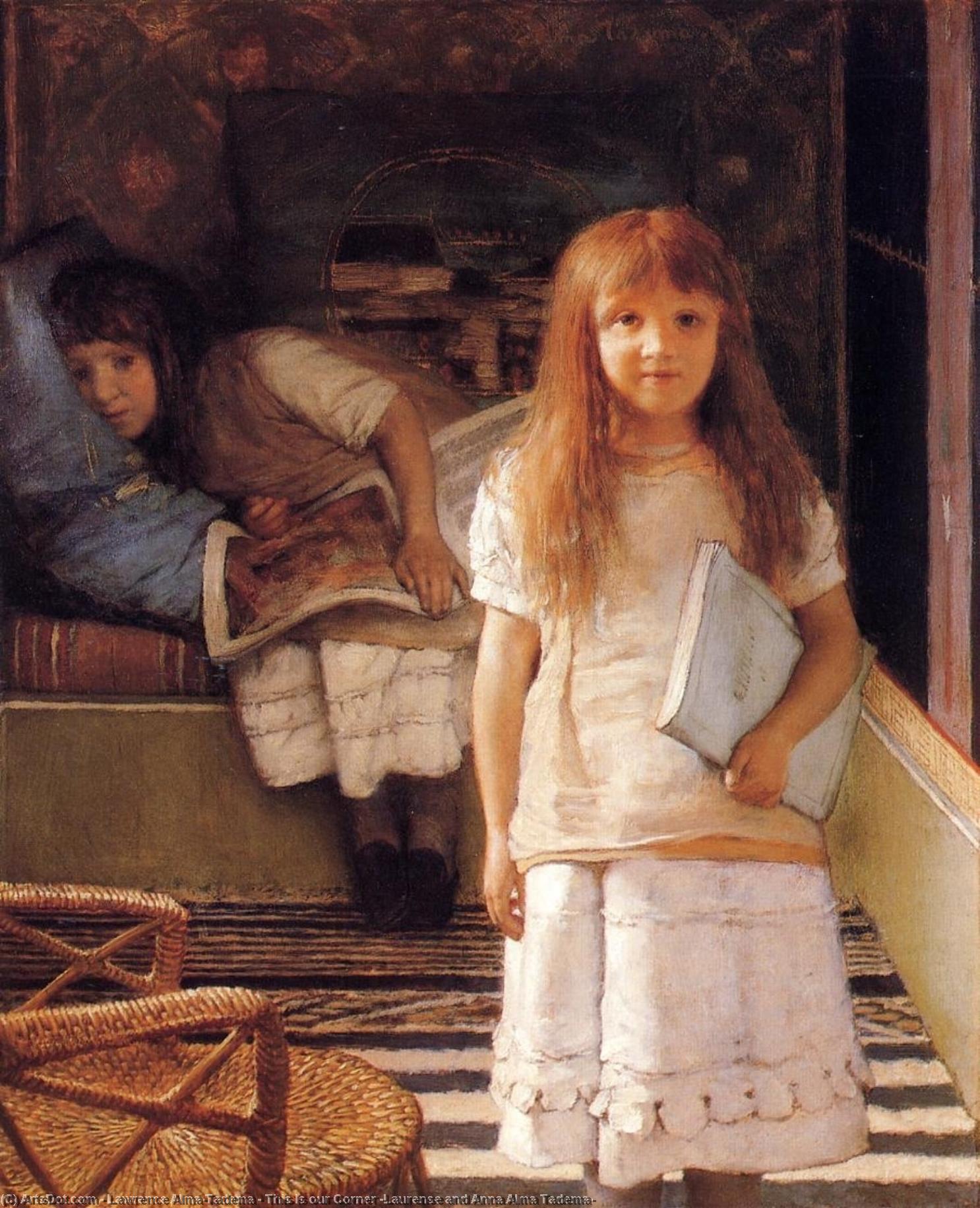 Wikioo.org - The Encyclopedia of Fine Arts - Painting, Artwork by Lawrence Alma-Tadema - This is our Corner (Laurense and Anna Alma Tadema)