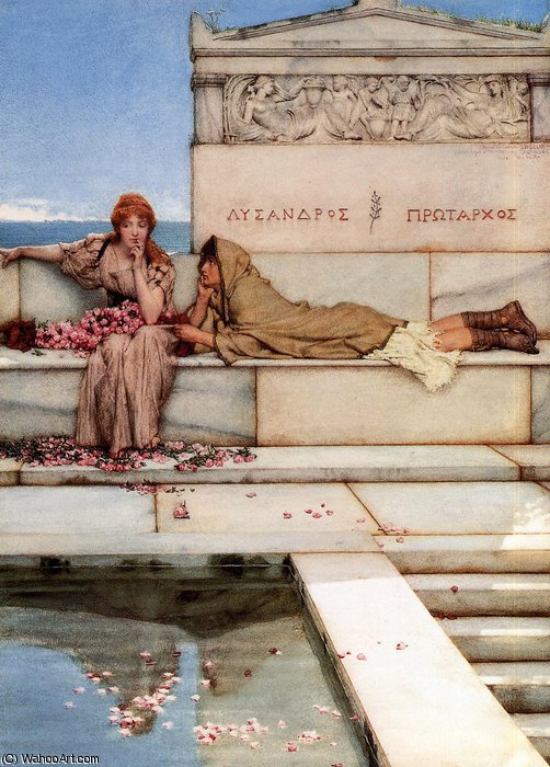 Wikioo.org - The Encyclopedia of Fine Arts - Painting, Artwork by Lawrence Alma-Tadema - Xanthe and Phaon
