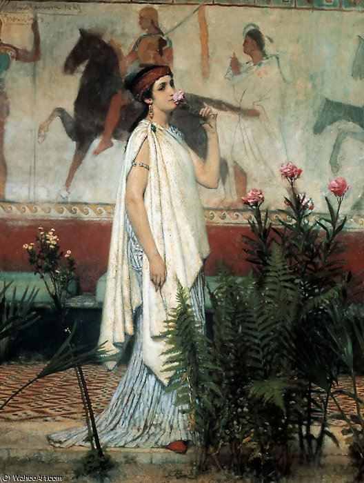Wikioo.org – La Enciclopedia de las Bellas Artes - Pintura, Obras de arte de Lawrence Alma-Tadema - Una mujer griega