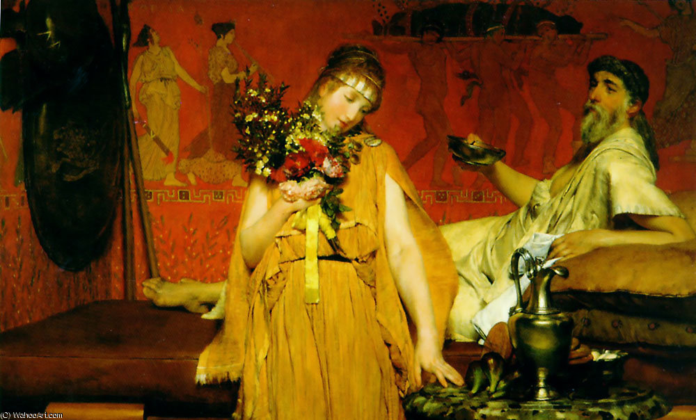 Wikioo.org - The Encyclopedia of Fine Arts - Painting, Artwork by Lawrence Alma-Tadema - Between Hope and Fear