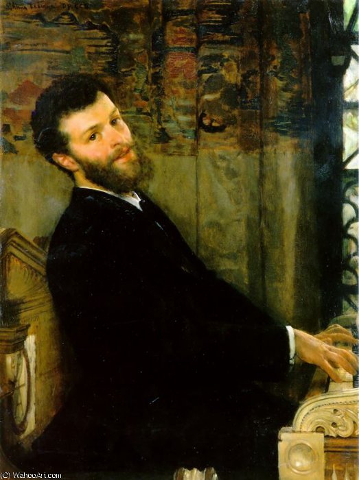 Wikioo.org - The Encyclopedia of Fine Arts - Painting, Artwork by Lawrence Alma-Tadema - Portrait of the Singer George Henschel