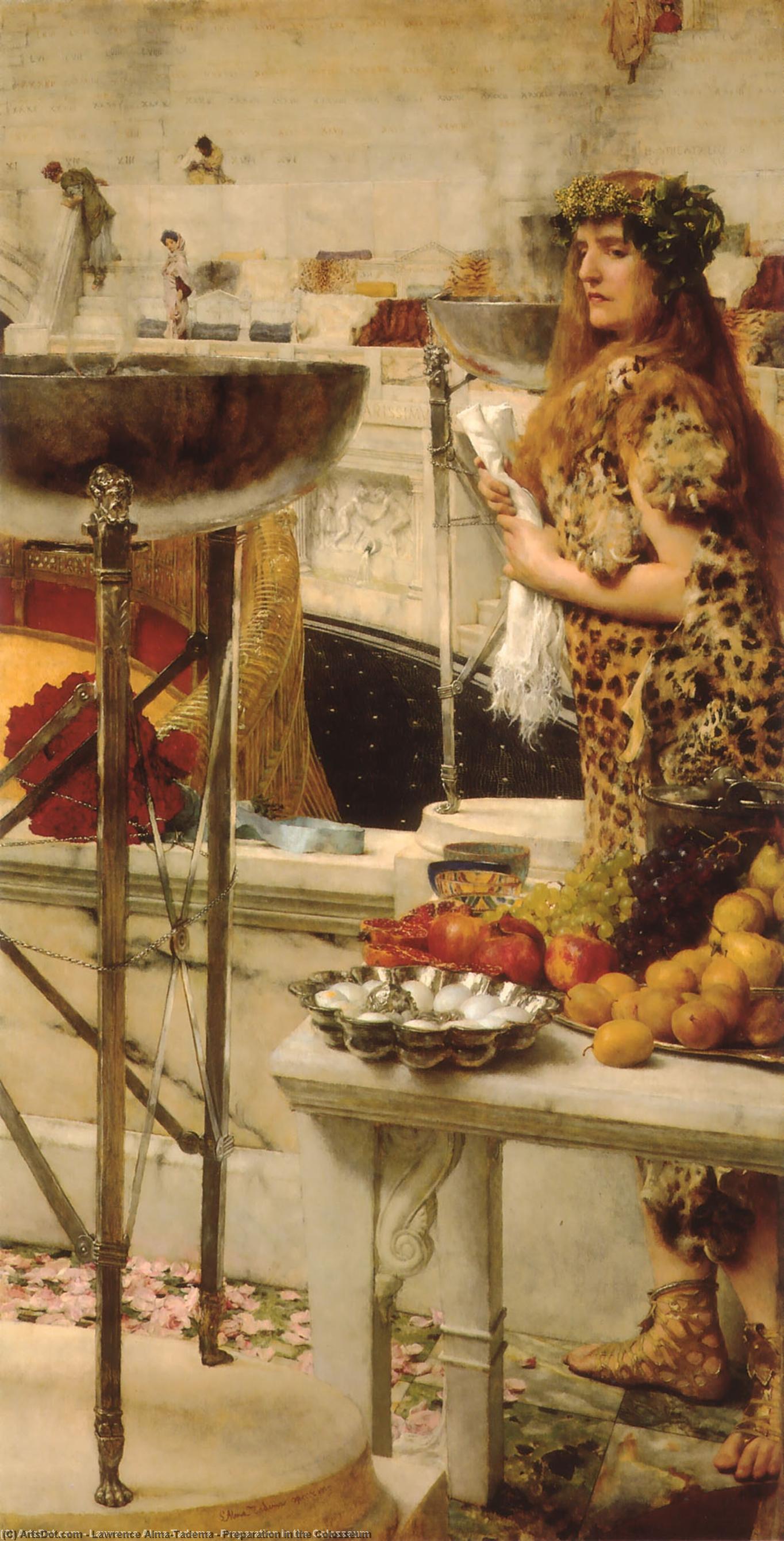 Wikioo.org - The Encyclopedia of Fine Arts - Painting, Artwork by Lawrence Alma-Tadema - Preparation in the Colosseum
