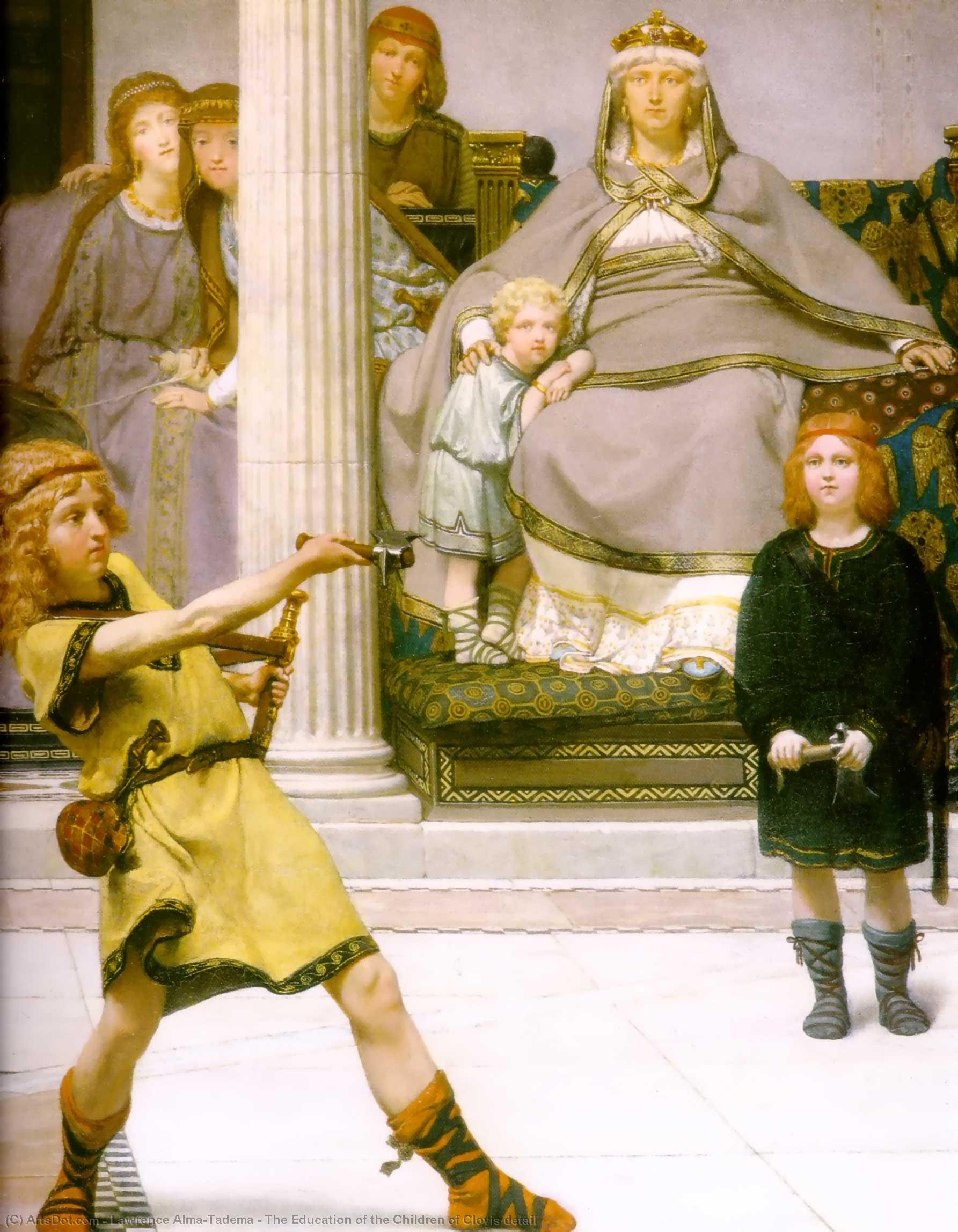 Wikioo.org - The Encyclopedia of Fine Arts - Painting, Artwork by Lawrence Alma-Tadema - The Education of the Children of Clovis detail