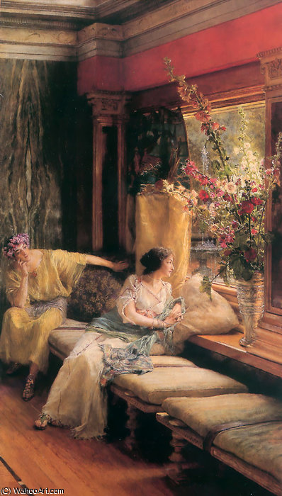 Wikioo.org - The Encyclopedia of Fine Arts - Painting, Artwork by Lawrence Alma-Tadema - Vain courtship