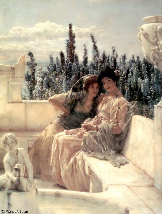 Wikioo.org – L'Enciclopedia delle Belle Arti - Pittura, Opere di Lawrence Alma-Tadema - Whispering mezzogiorno