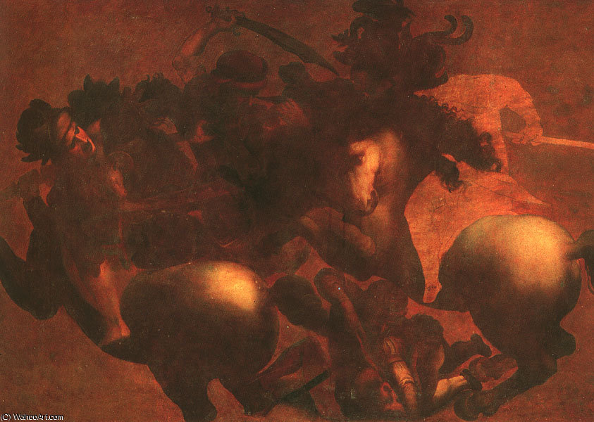 WikiOO.org - Encyclopedia of Fine Arts - Maleri, Artwork Leonardo Da Vinci - Battle of Anghiari