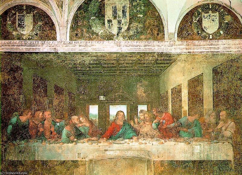 WikiOO.org - Güzel Sanatlar Ansiklopedisi - Resim, Resimler Leonardo Da Vinci - The Last Supper
