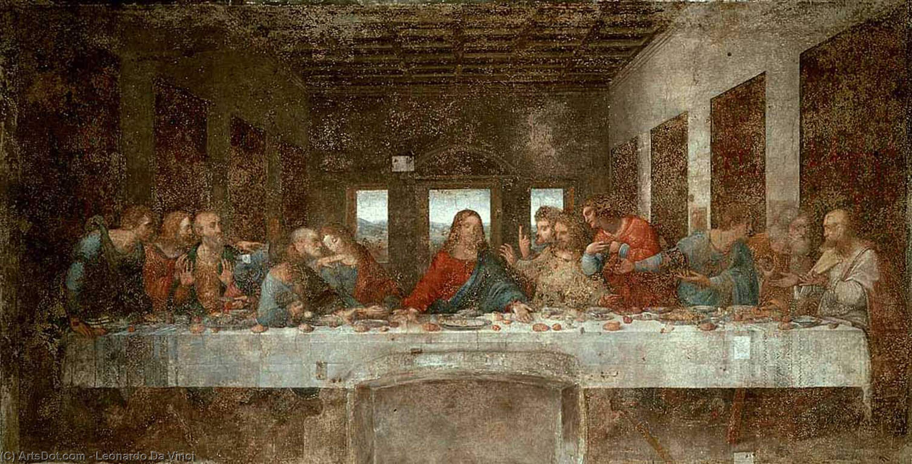 Wikioo.org - The Encyclopedia of Fine Arts - Painting, Artwork by Leonardo Da Vinci - The Last Supper pre