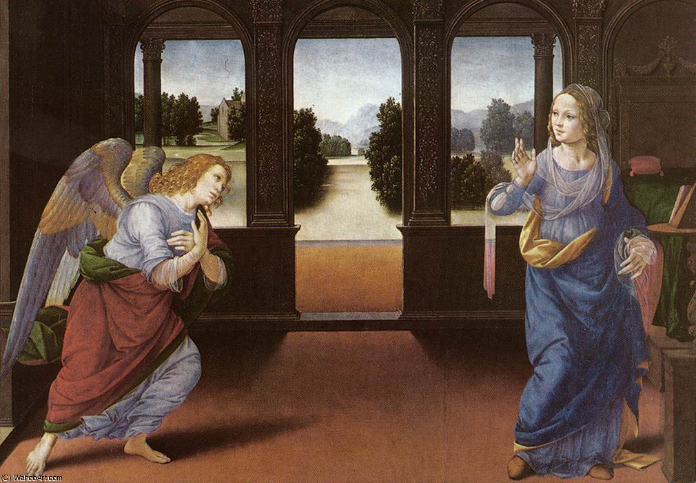 Wikioo.org - The Encyclopedia of Fine Arts - Painting, Artwork by Lorenzo Di Credi - Annunciation dt