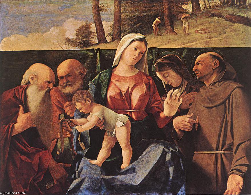 Wikioo.org - The Encyclopedia of Fine Arts - Painting, Artwork by Lorenzo Lotto - Madonna and Child with Saints