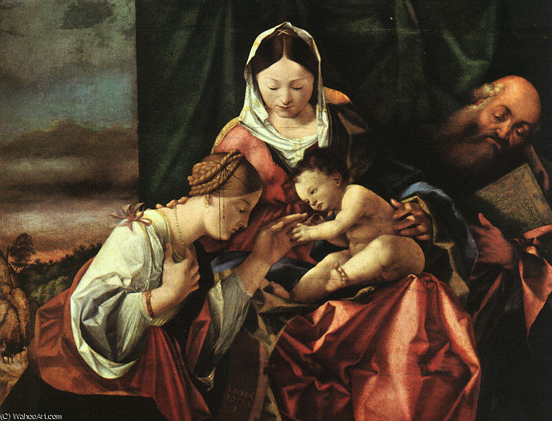 Wikioo.org – L'Encyclopédie des Beaux Arts - Peinture, Oeuvre de Lorenzo Lotto - le mystic mariage de r catherine